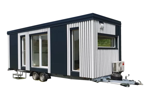 Casa móvil Viajes 20 de 16,5 m² con remolque homologado y techo 2,30m.