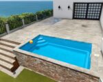 Candela Piscina Elevada Poliéster 4x2 m - Rectangular con Escaleras y Skimmer