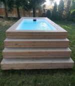 Piscina Contenedor Madera 5m - Cuba Fibra de Vidrio con Escalera Integrada