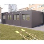 Conjunto de 4 Bungalows Modulares para Oficina o Aula – Edificio Prefabricado Aislado con Ventanas PVC y Protección EI30